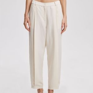 Linen-Blend Tapered Pants